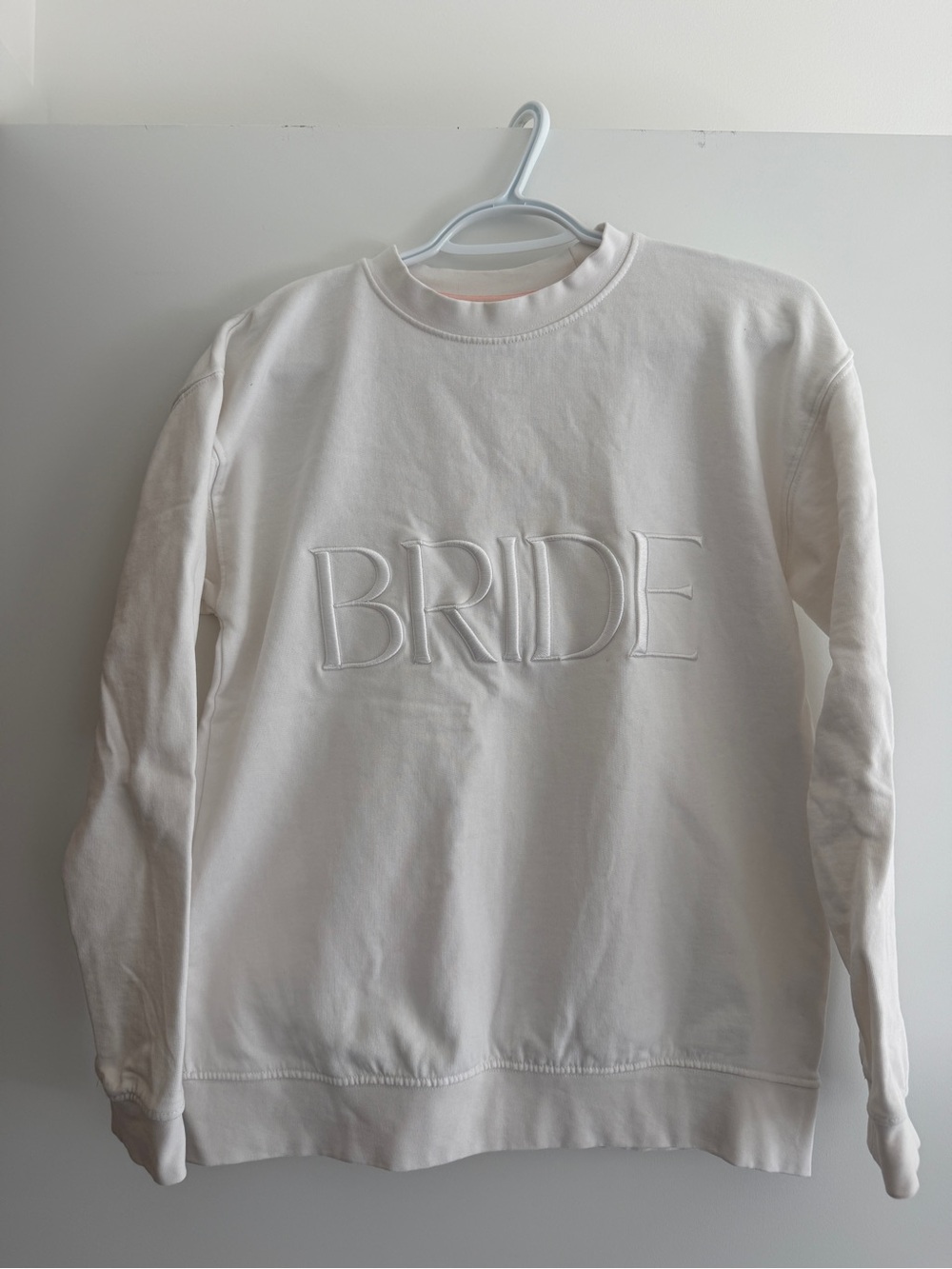 White 'Bride' Embroidered Crewneck Sweatshirt